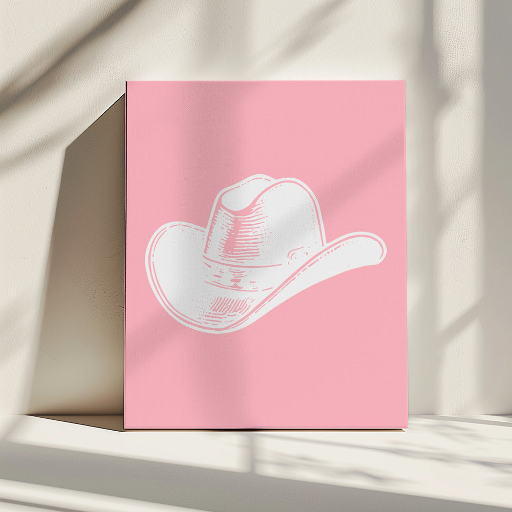 Roze cowboyhoed | Canvas