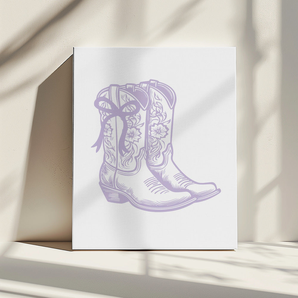 Paarse cowgirllaarzen met strik | Canvas
