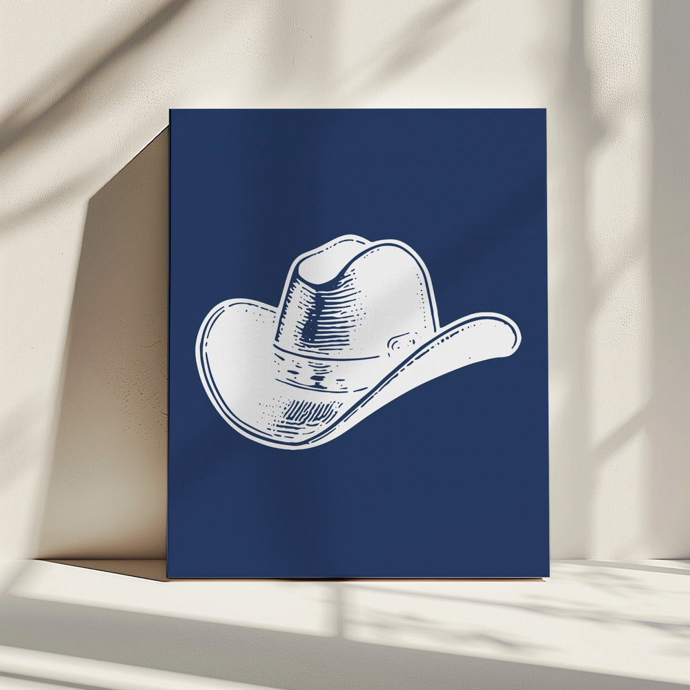 Marineblauwe cowboyhoed | Canvas