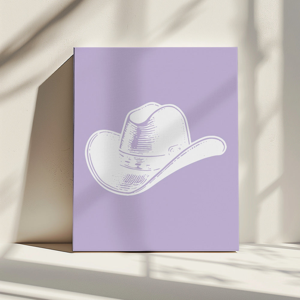 Paarse cowboyhoed | Canvas