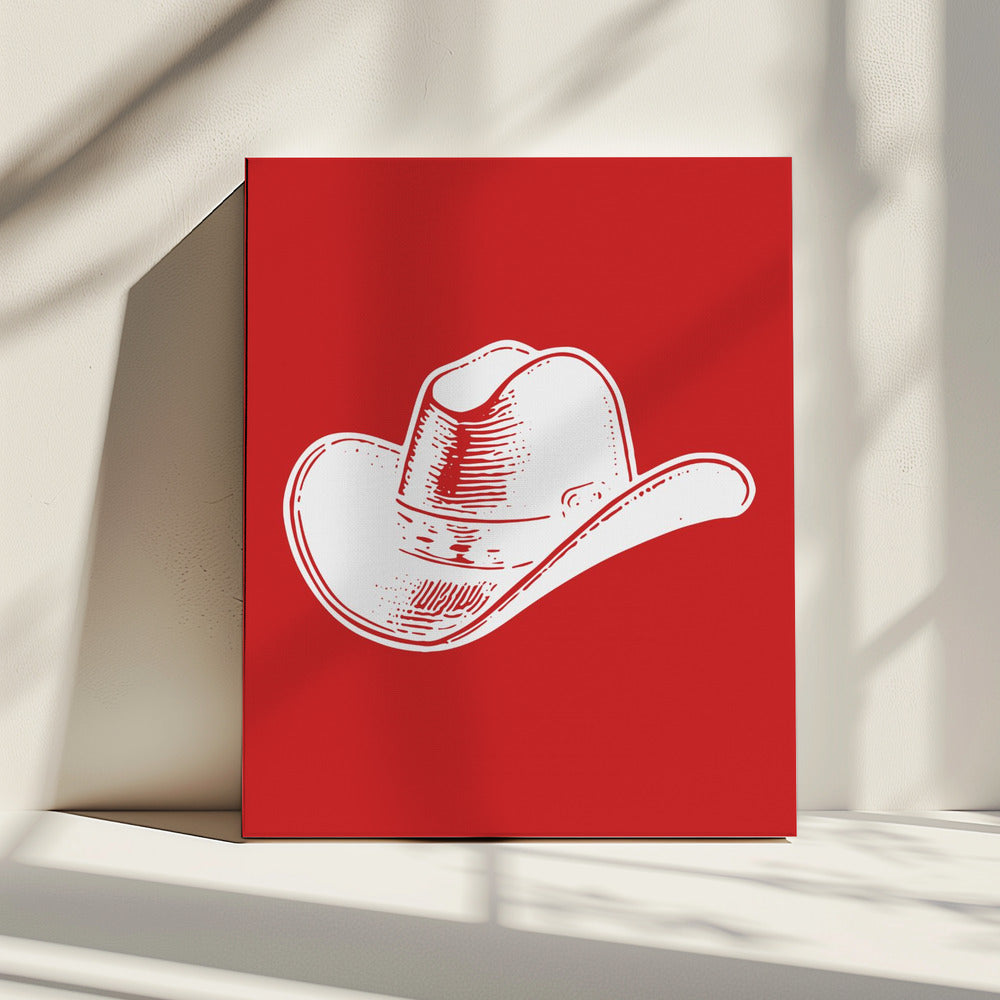 Rode cowboyhoed | Canvas