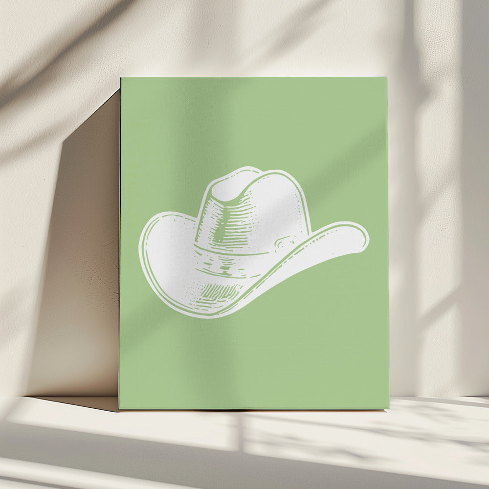Saliegroene cowboyhoed | Canvas