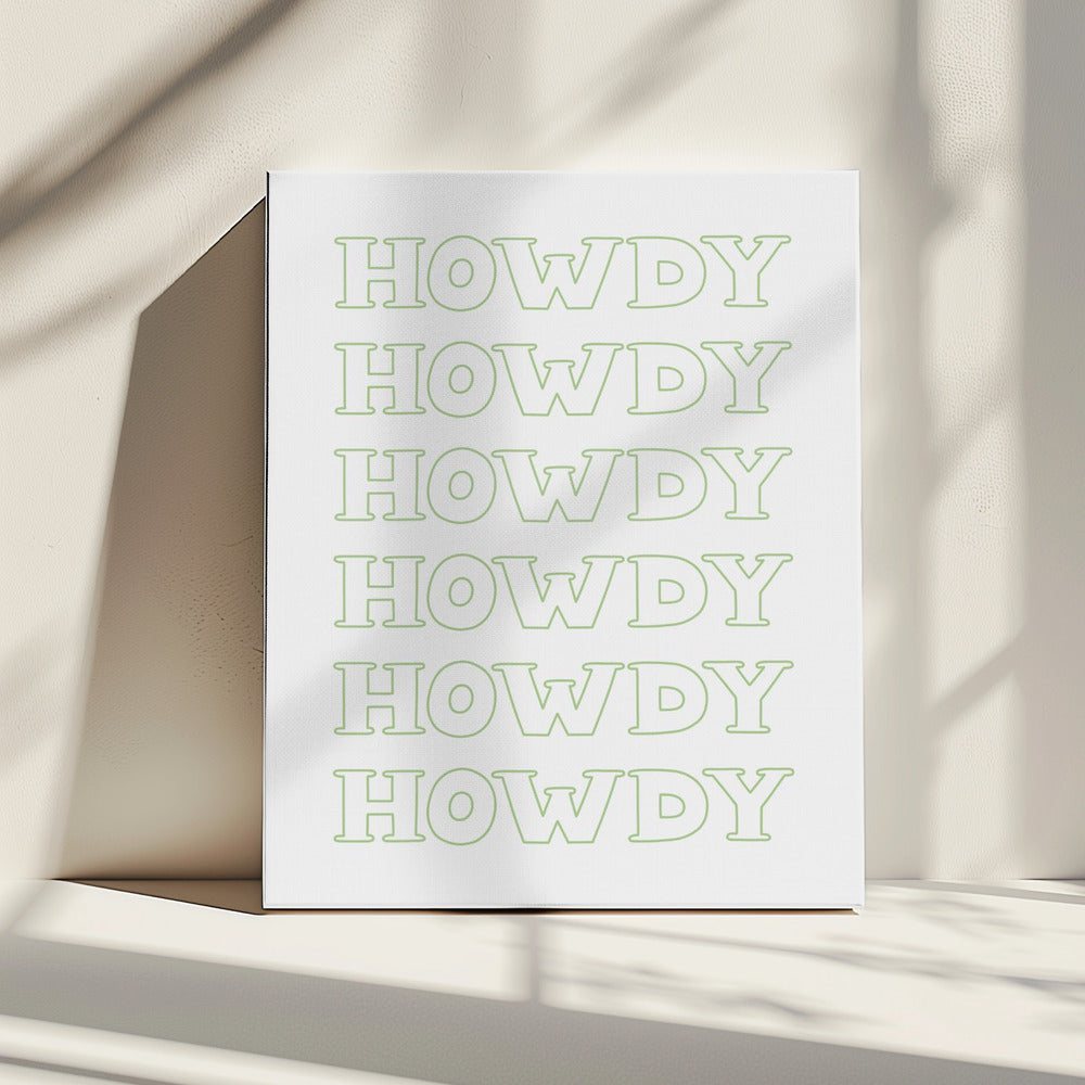 Saliegroen Howdy | Canvas