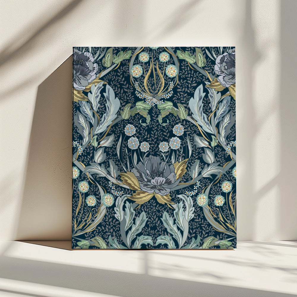 Floral Heritage Morris moonshine blauw patroon | Canvas