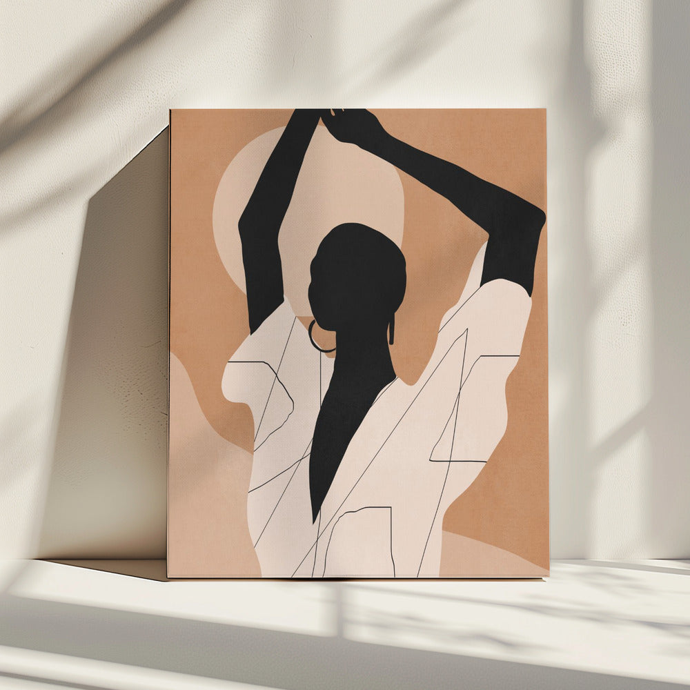 Minimalistisch abstract kunst zonsondergang meisje | Canvas
