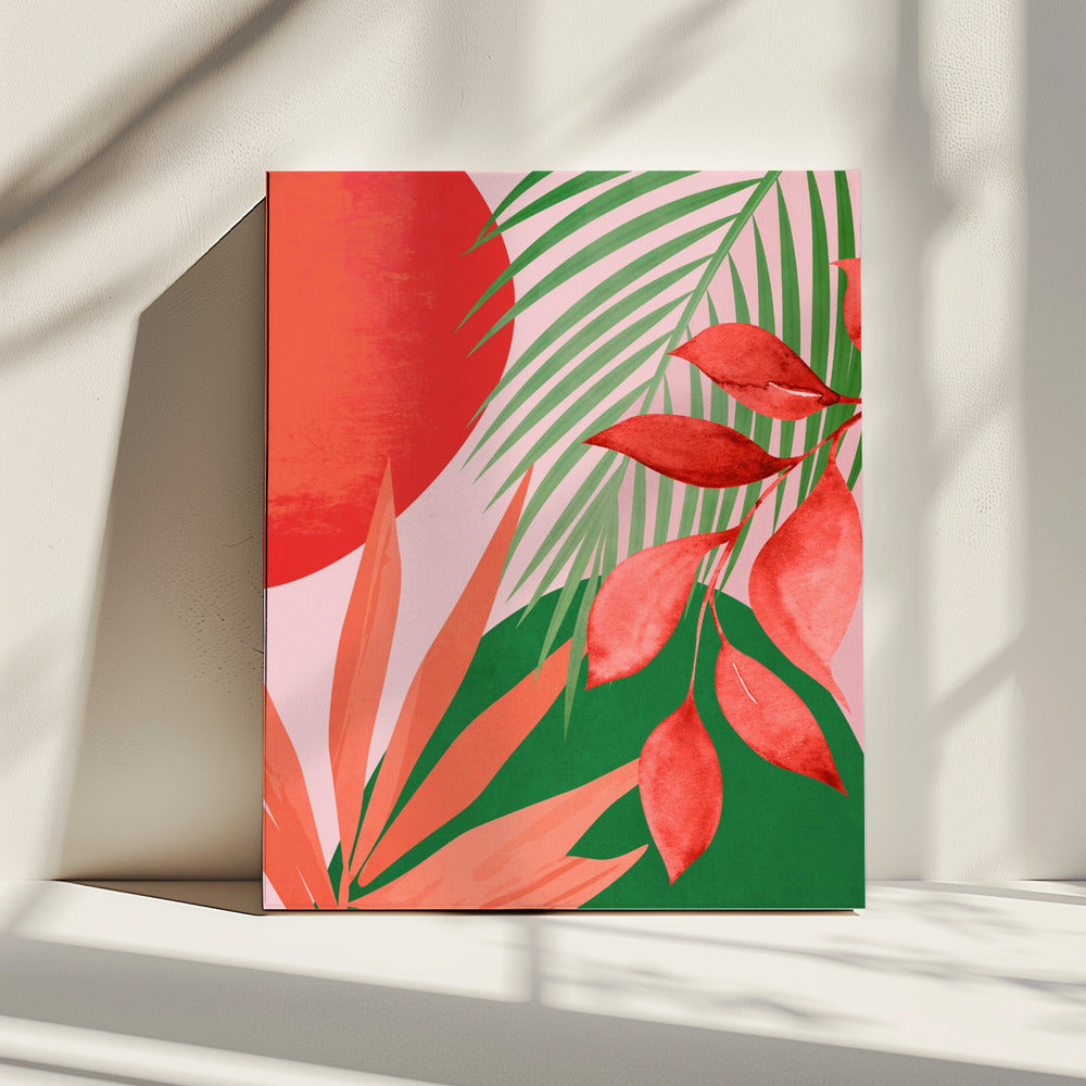 Abstracte kunst tropische tuin | Canvas