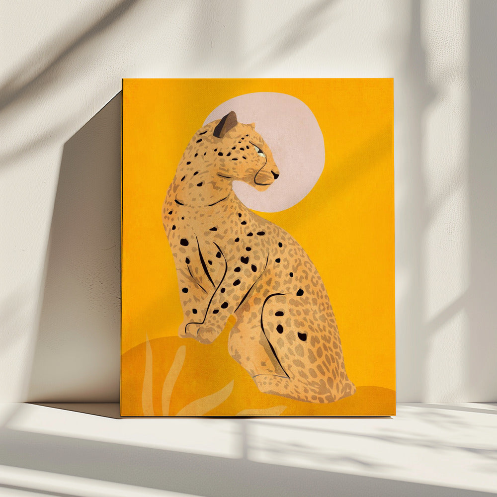 Gouden sierlijke cheetah | Canvas
