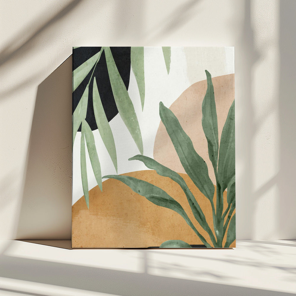 Abstracte kunst tropische bladeren | Canvas