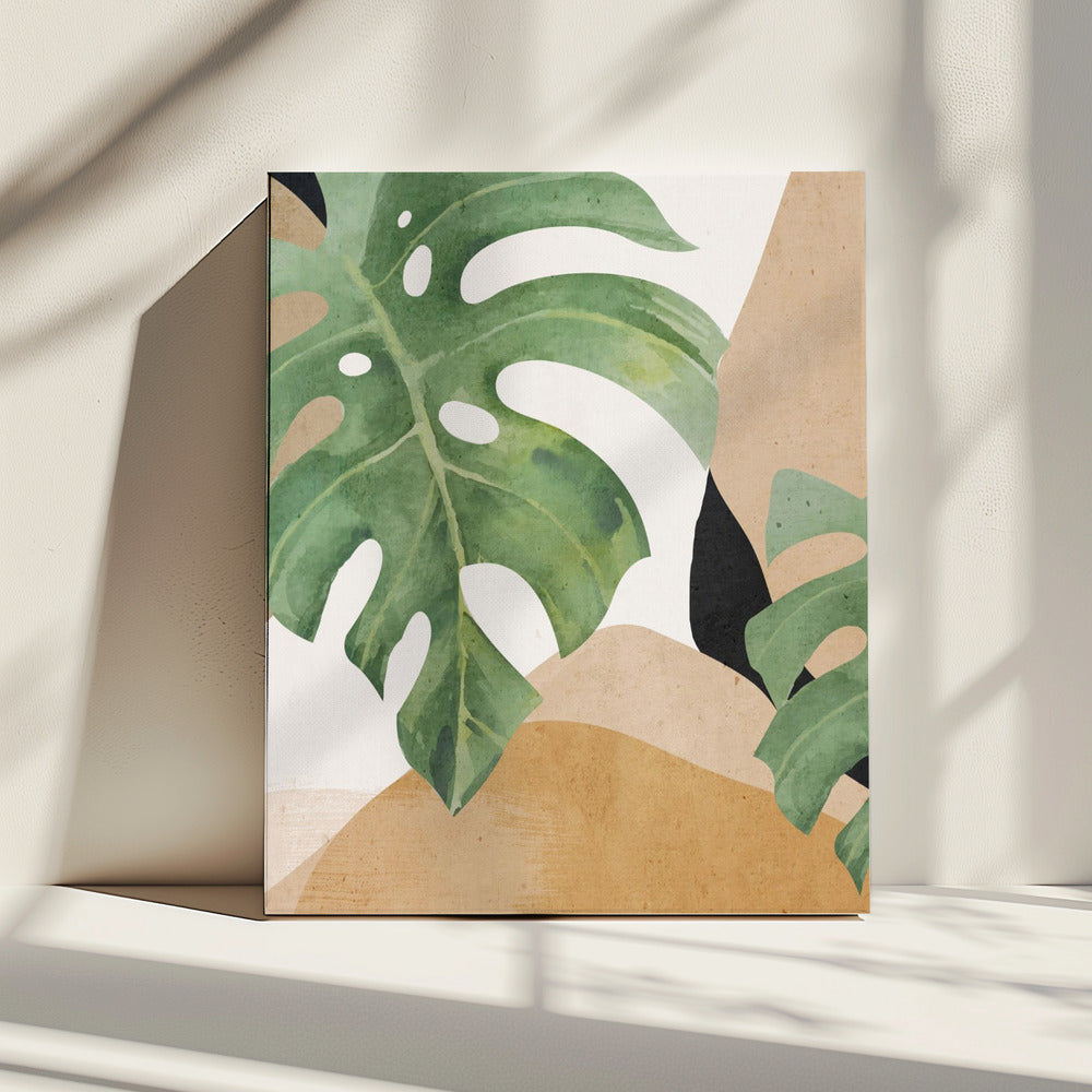 Abstracte kunst tropische bladeren | Canvas