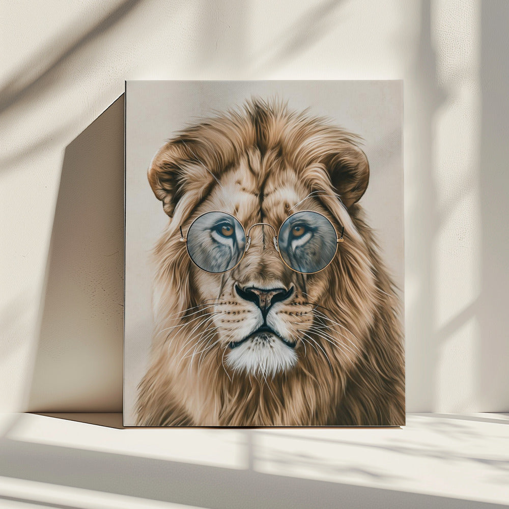 Leeuw met bril | Canvas