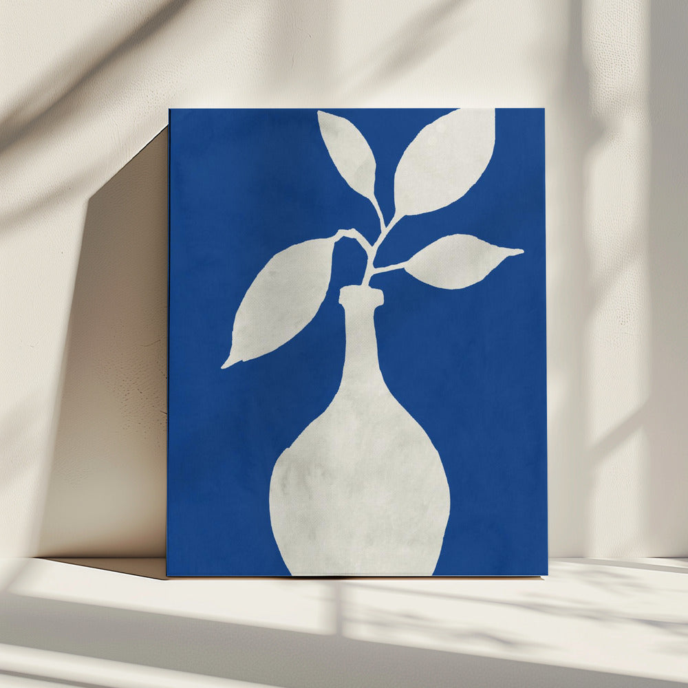 Silhouet van een witte vaas | Canvas