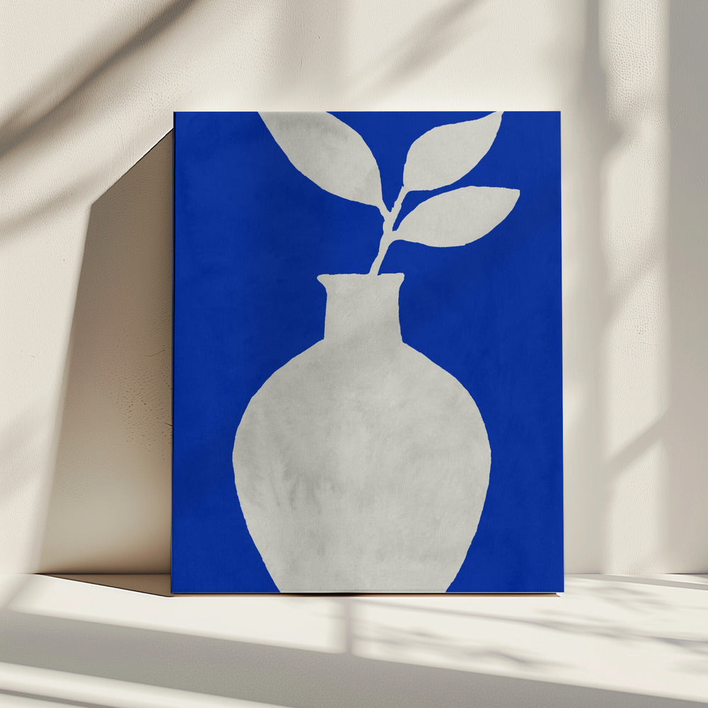 Silhouet van een witte vaas | Canvas