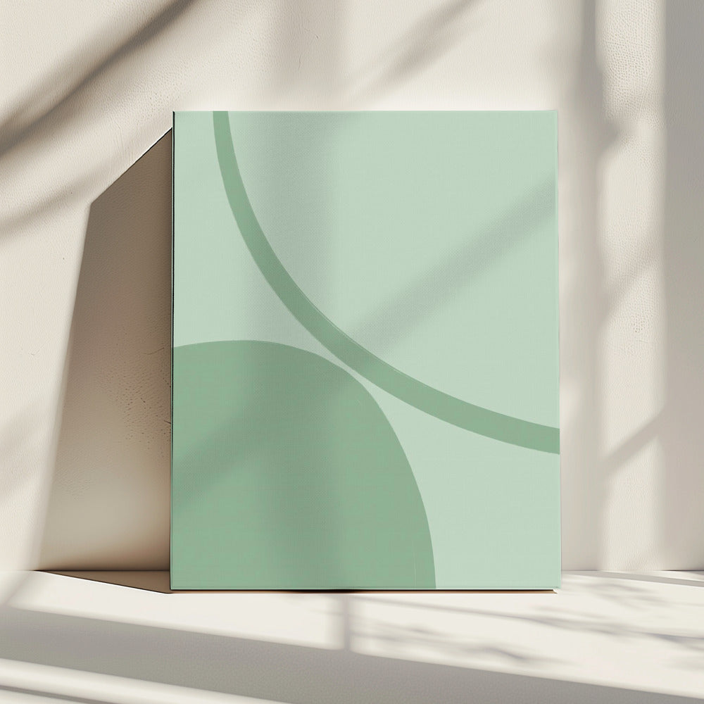 Serene groene rondingen | Canvas