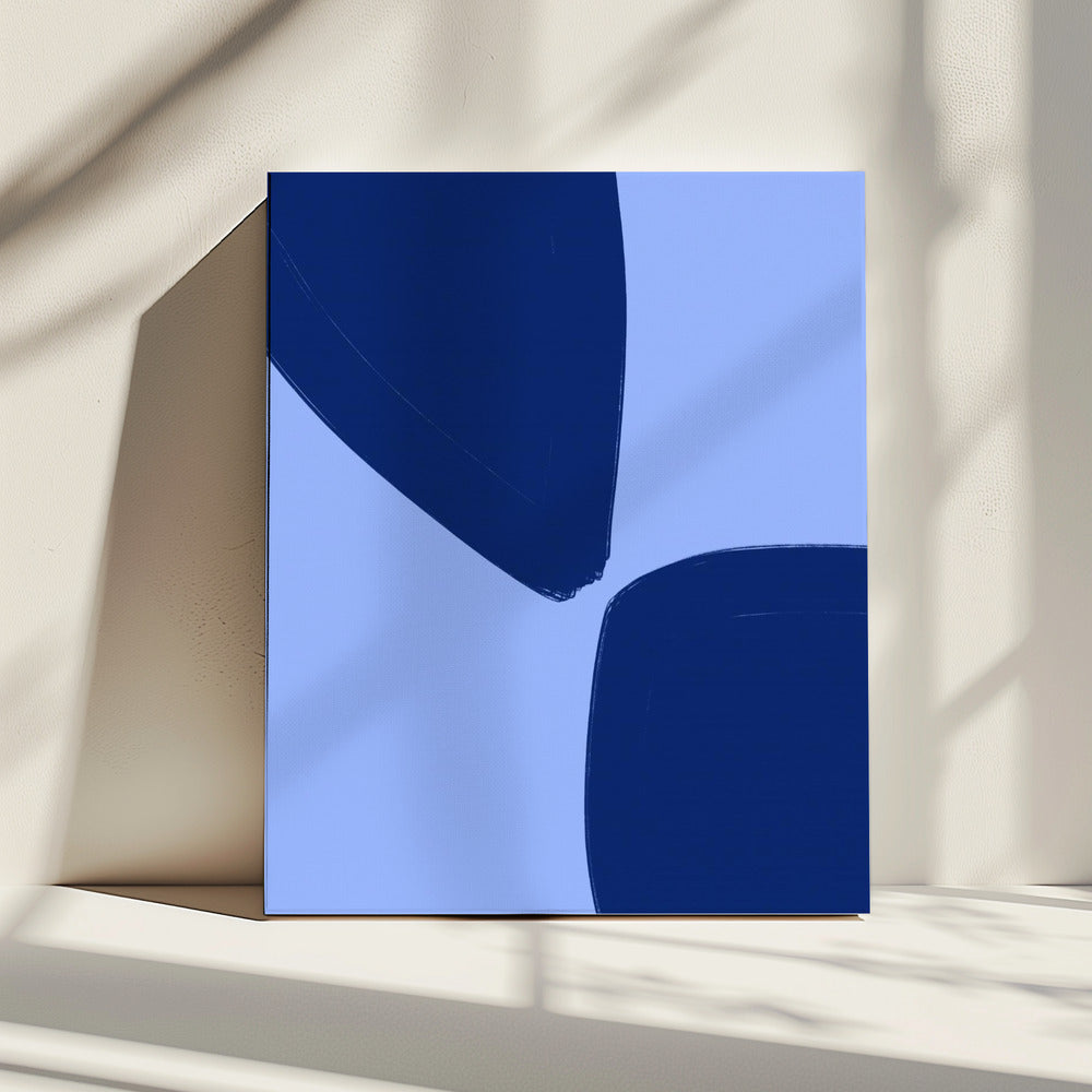 Blauwe Bloemblaadjesvormen | Canvas