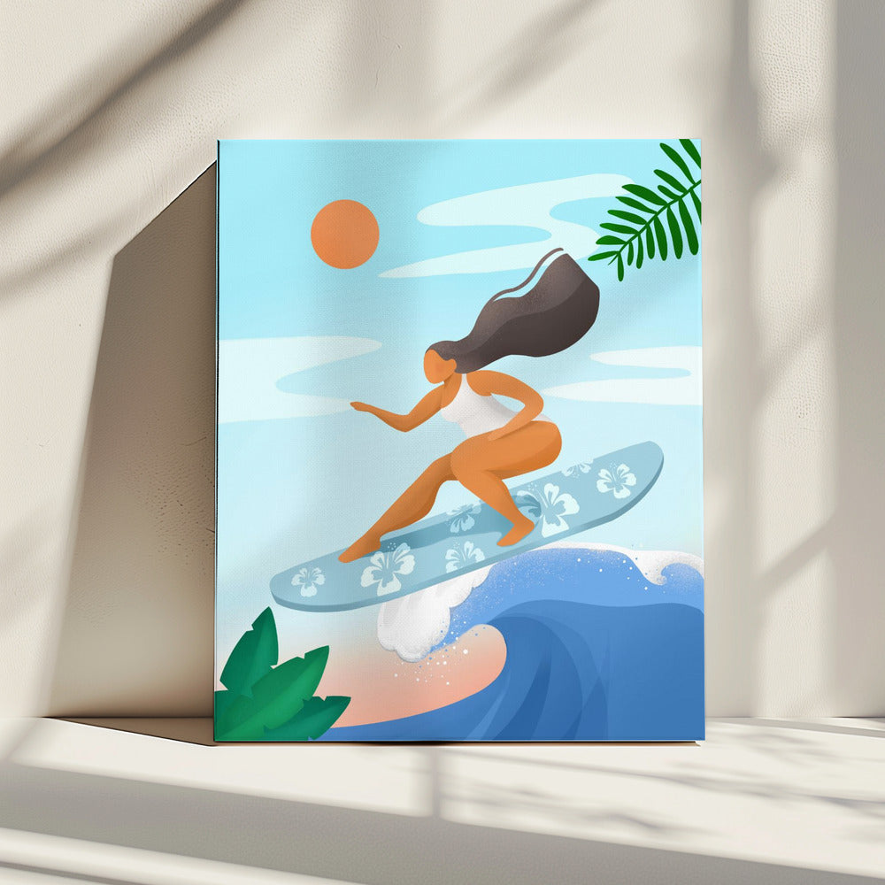 Surfen op de golven | Canvas