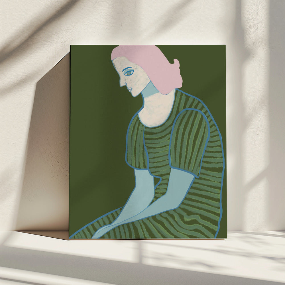 Zittende dame | Canvas