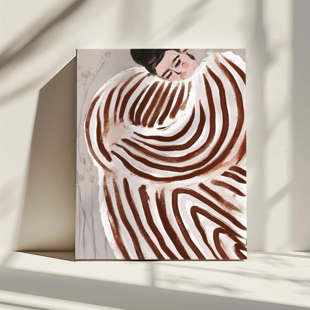 Gestreepte Omhelzing | Canvas