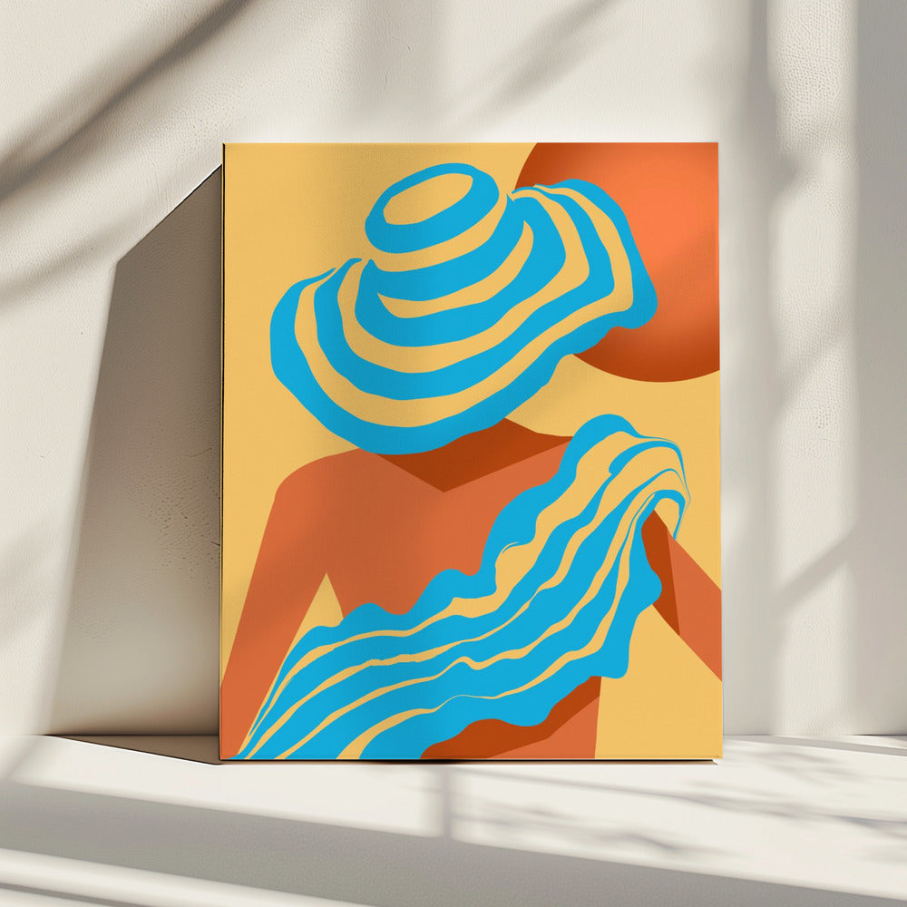 Zonovergoten golvenstreep | Canvas