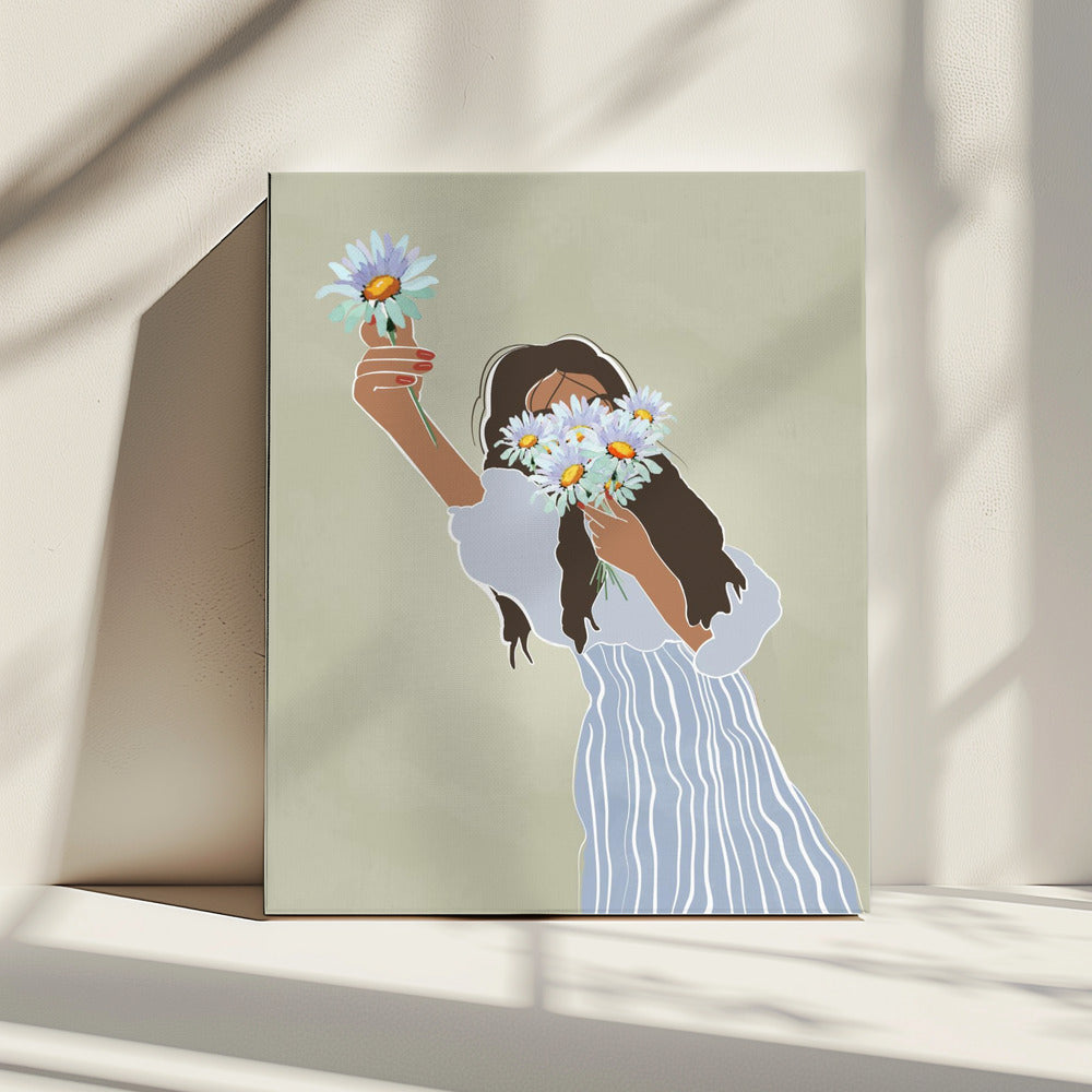 Een boeket madeliefjes | Canvas