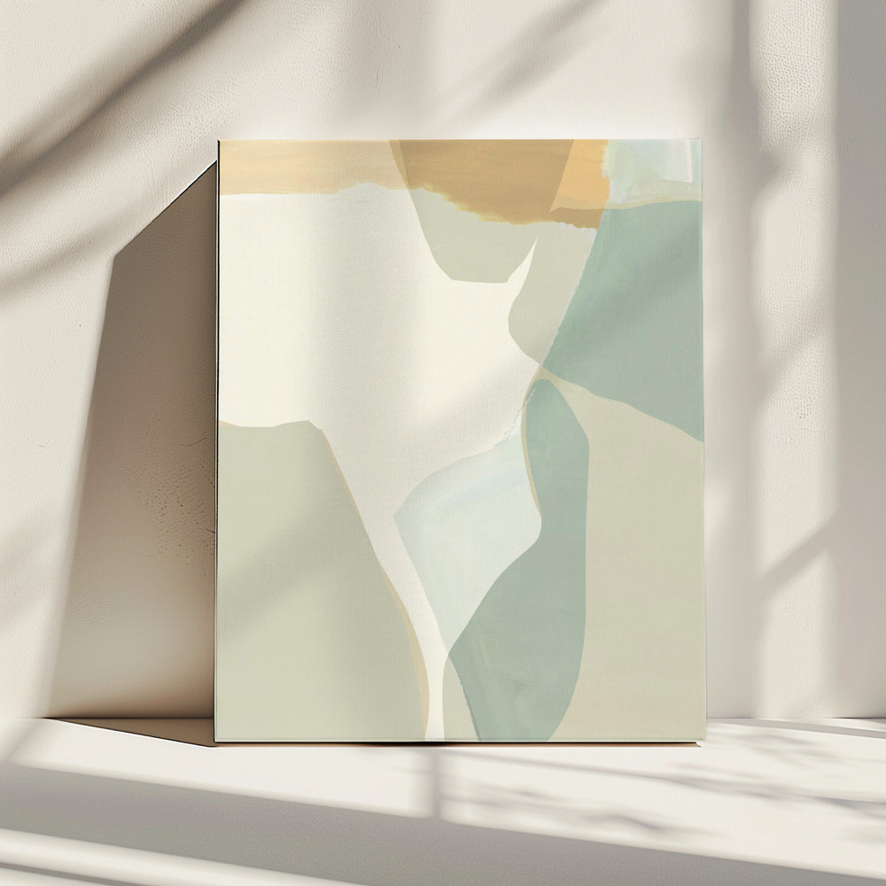 Abstracte vormen in zachte neutrale tinten | Canvas