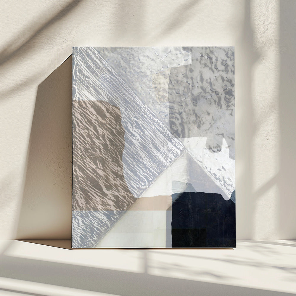 Gefragmenteerde vorm in wit | Canvas