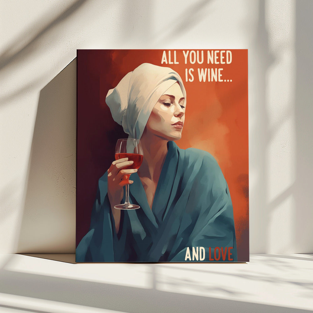 Alles wat je nodig hebt is wijn | Canvas