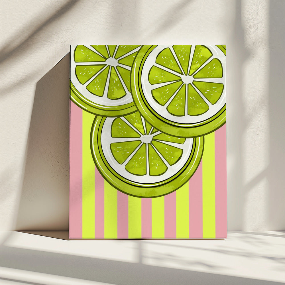 Limoen op roze | Canvas