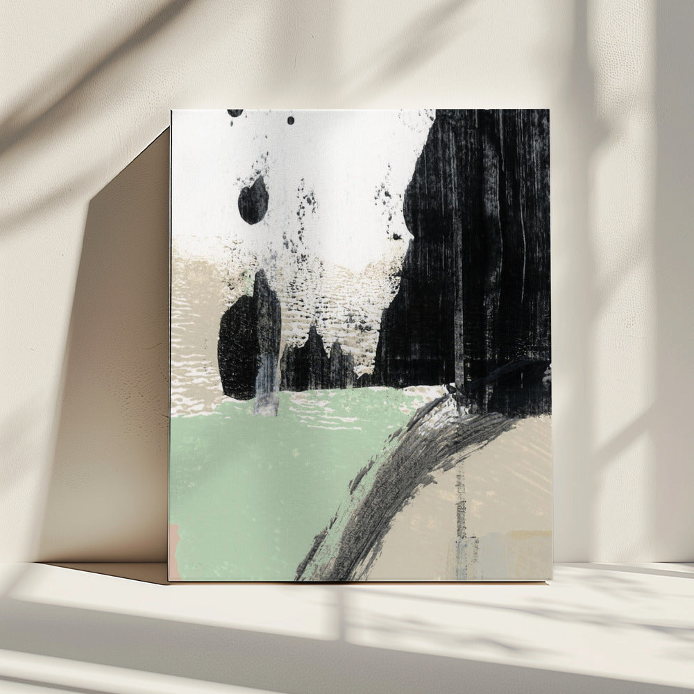 Dynamische penseelstreken en monochrome contrasten | Canvas