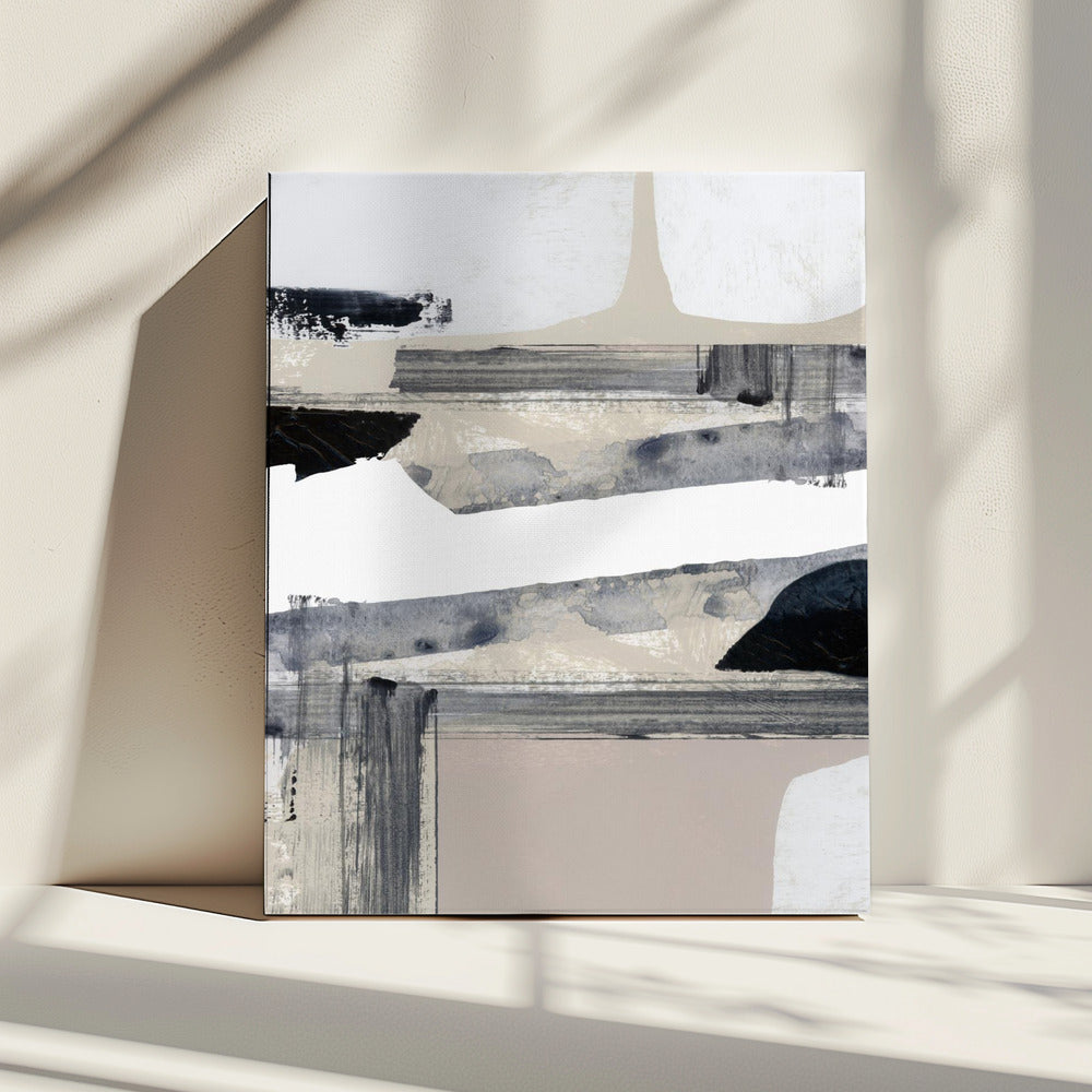 Neutrale geometrische abstractie | Canvas