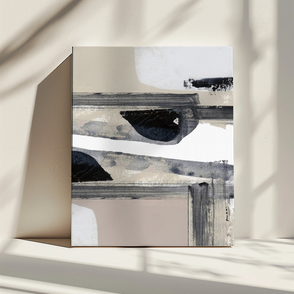Neutrale geometrische abstractie | Canvas