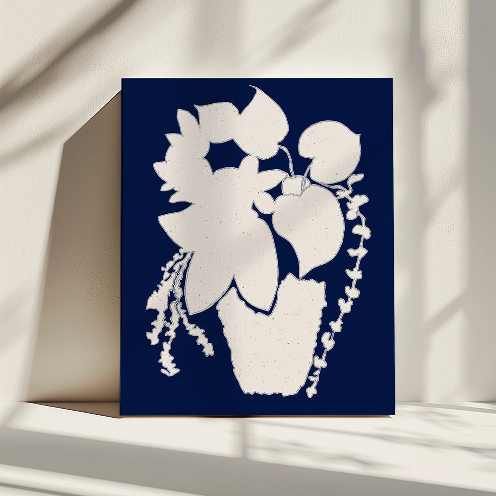 Bloemensilhouet van een plant | Canvas
