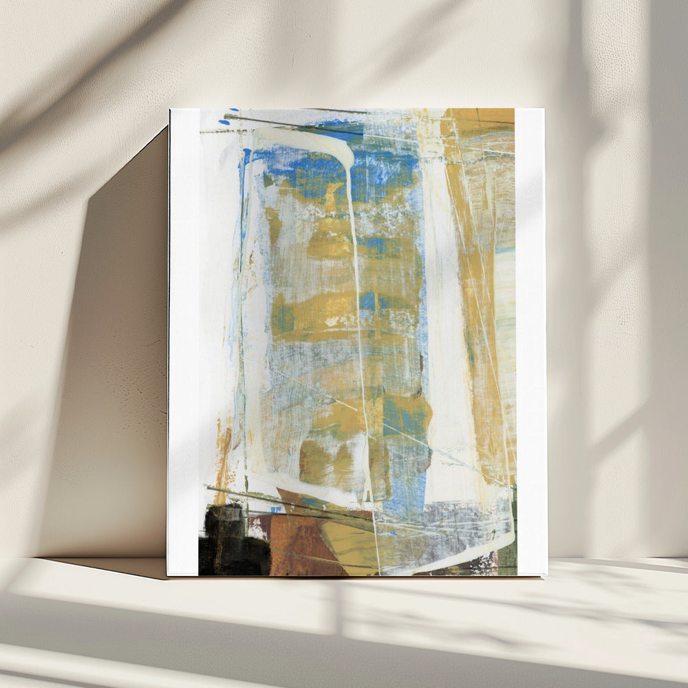 Aardse tinten en levendige blauwtinten | Canvas