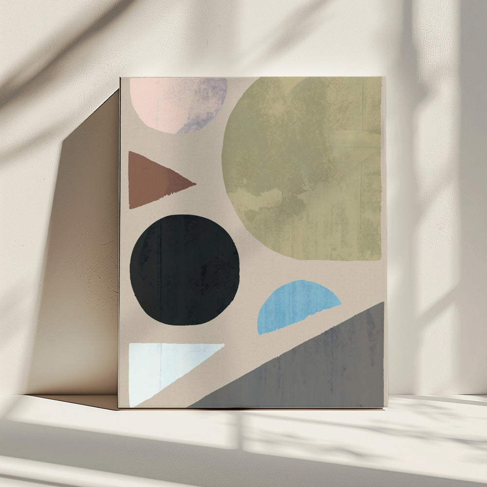 Abstracte vormen in gedempte tinten | Canvas