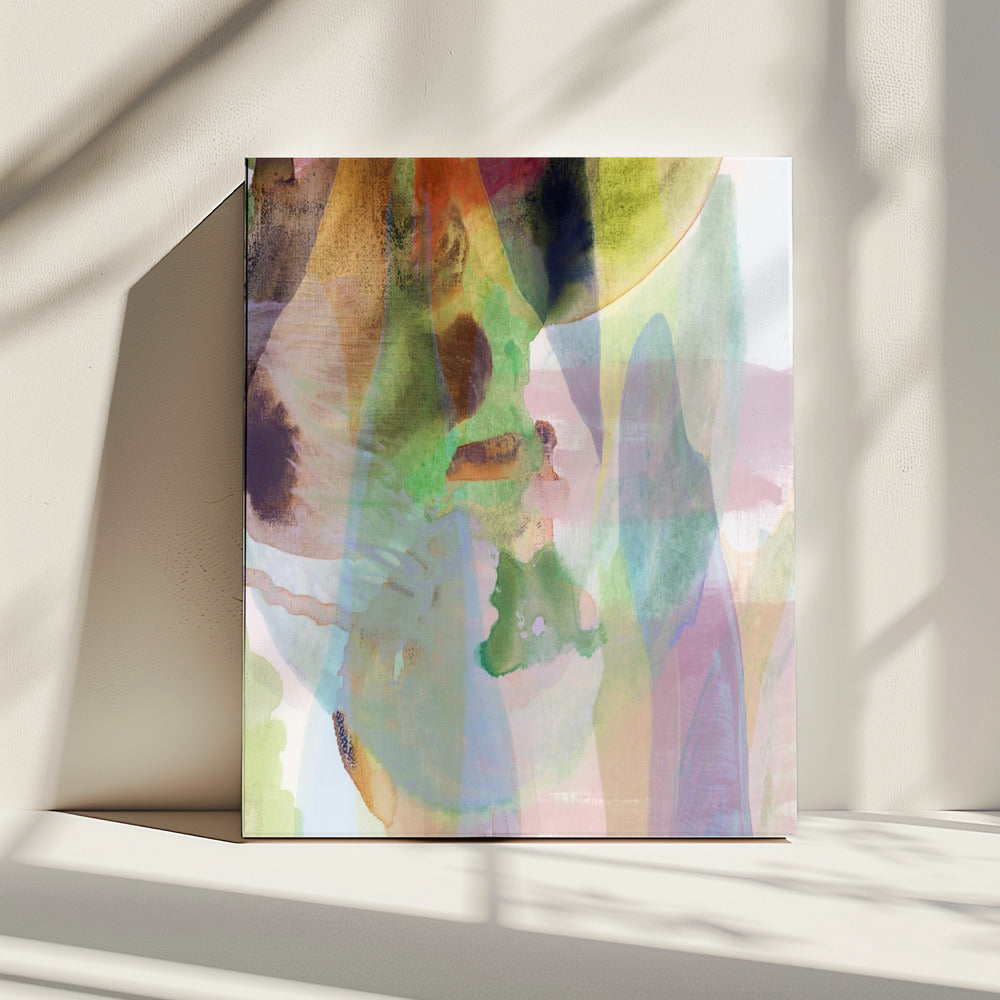 Doorschijnend abstract in gedempte tinten | Canvas