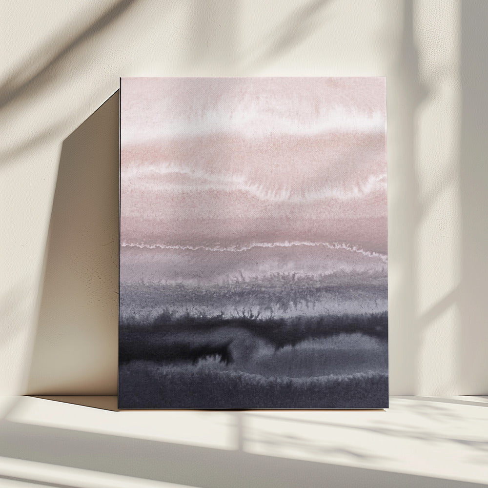 Binnen de getijden Zwart zandstrand | Canvas