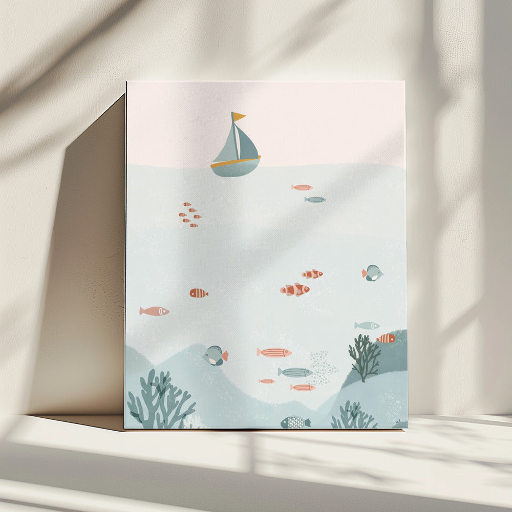 Onder de blauwe zee | Canvas