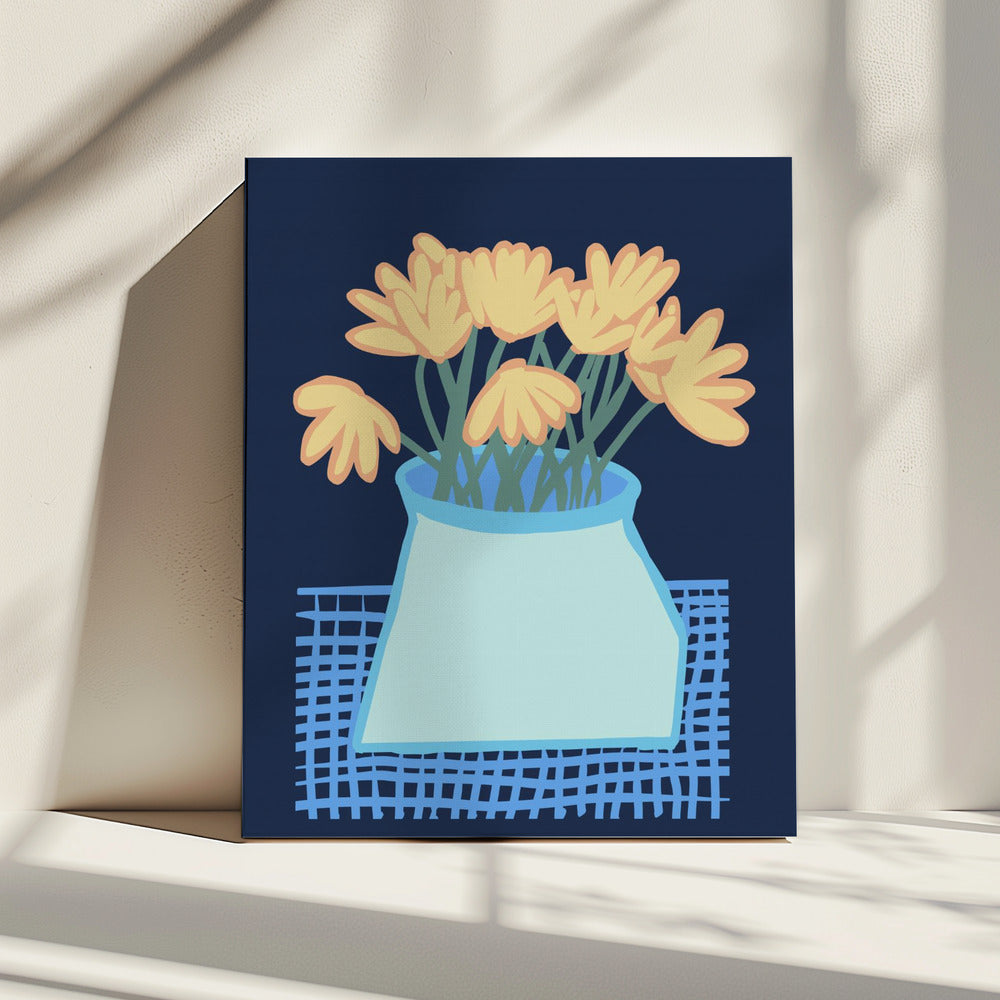 Madeliefjes in vaas | Canvas