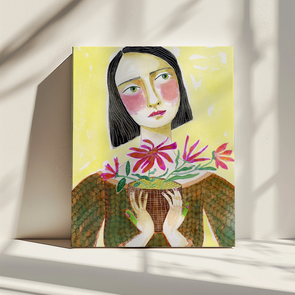 Plantenmoeder met groene vingers | Canvas