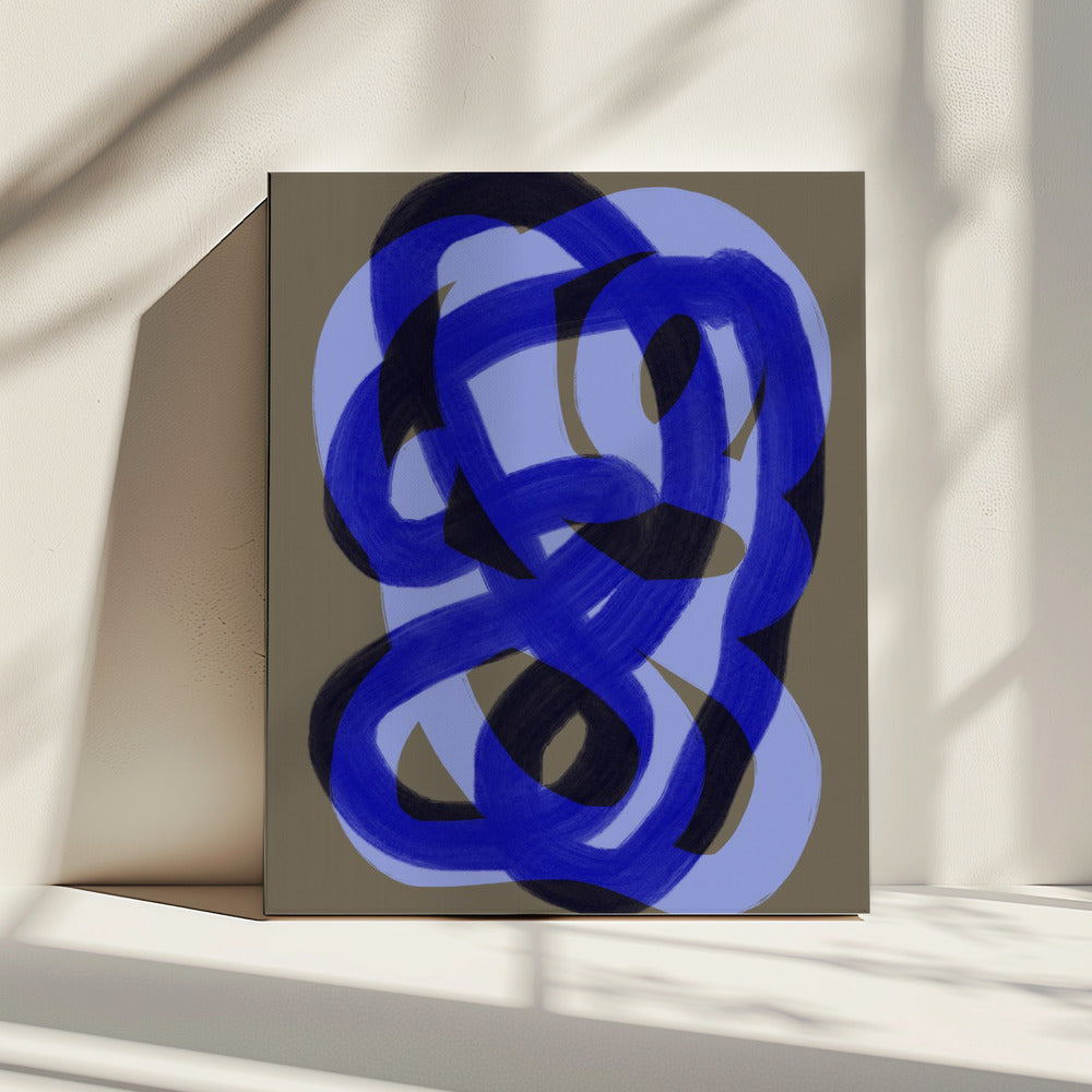 Blauwe Verstrengelde Paden | Canvas