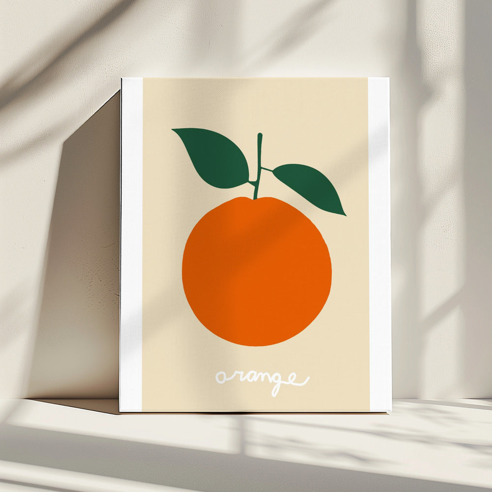 Gestileerd oranje met donkergroene bladeren | Canvas
