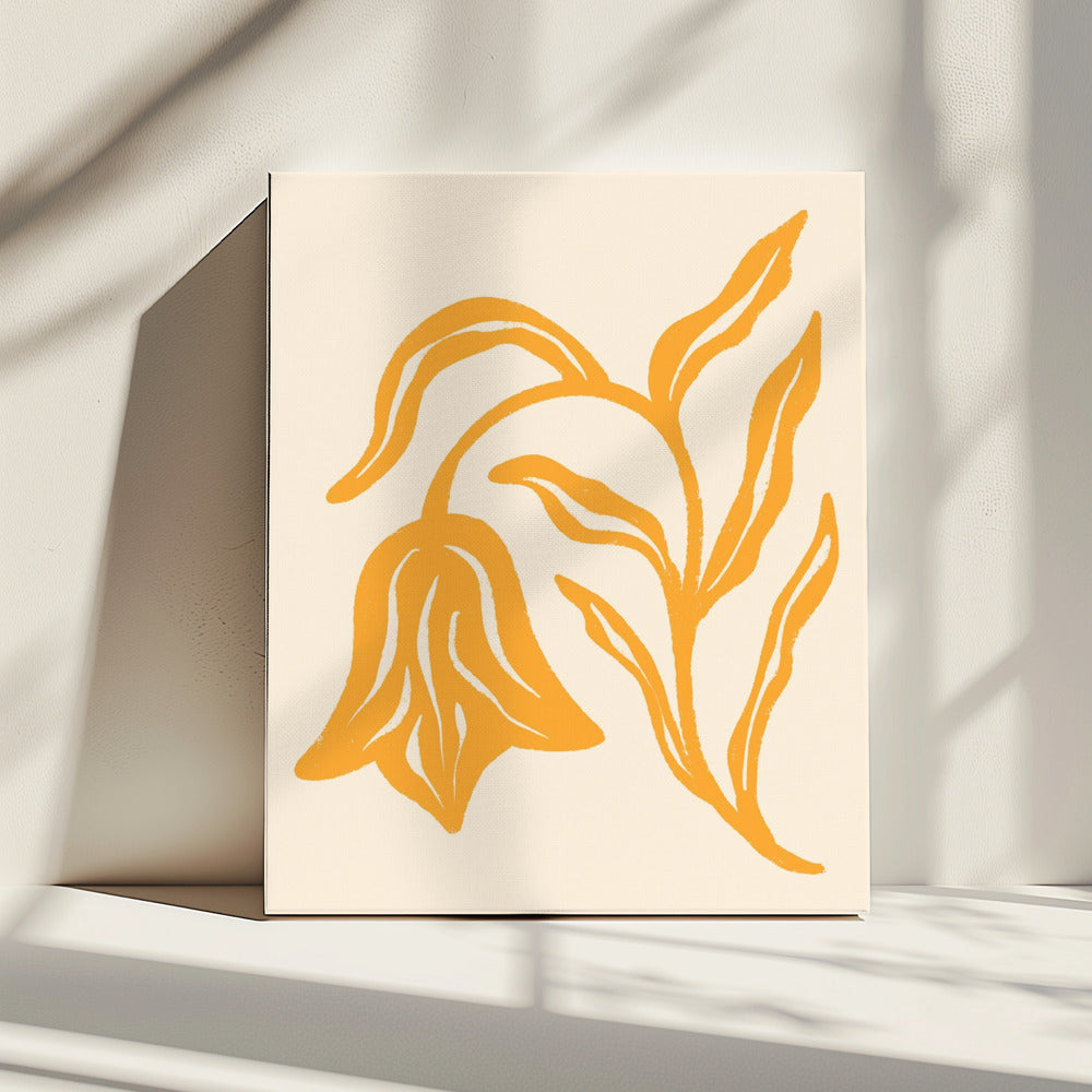 Gouden bloesem silhouet | Canvas