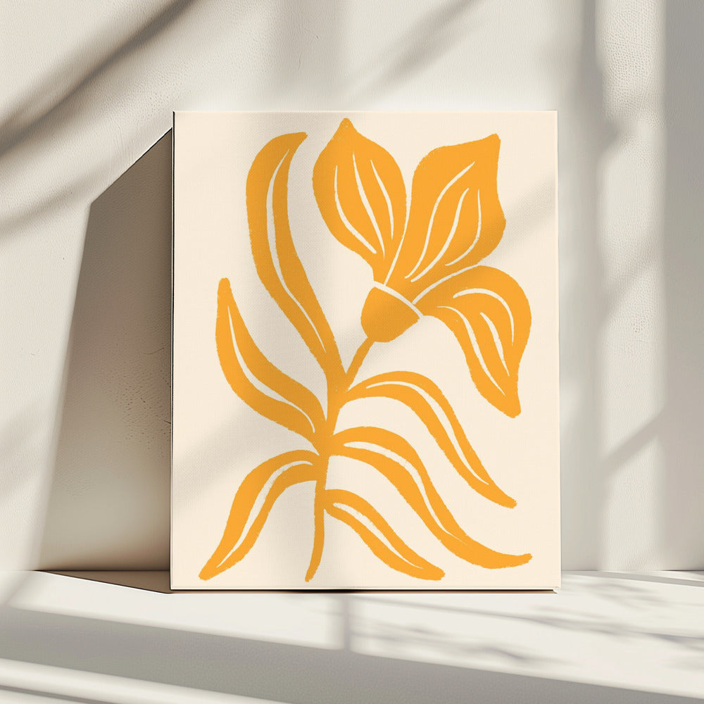 Abstracte gele gestileerde tulp | Canvas