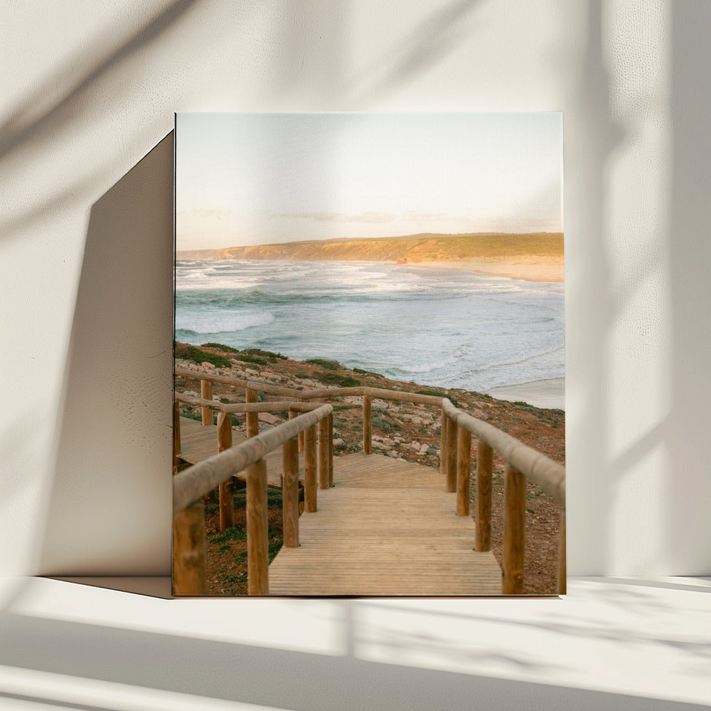Sereen kustlandschap bij zonsondergang | Canvas