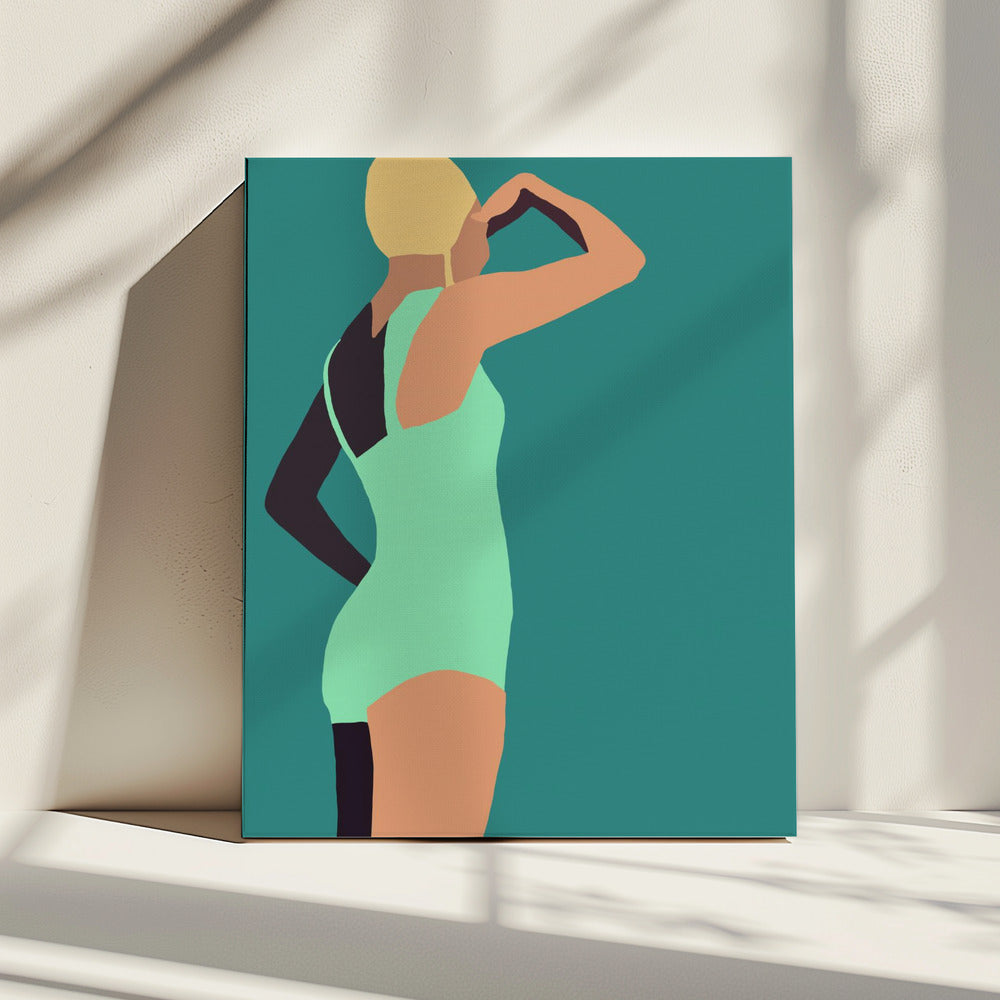 Vintage zwemmerposter | Canvas