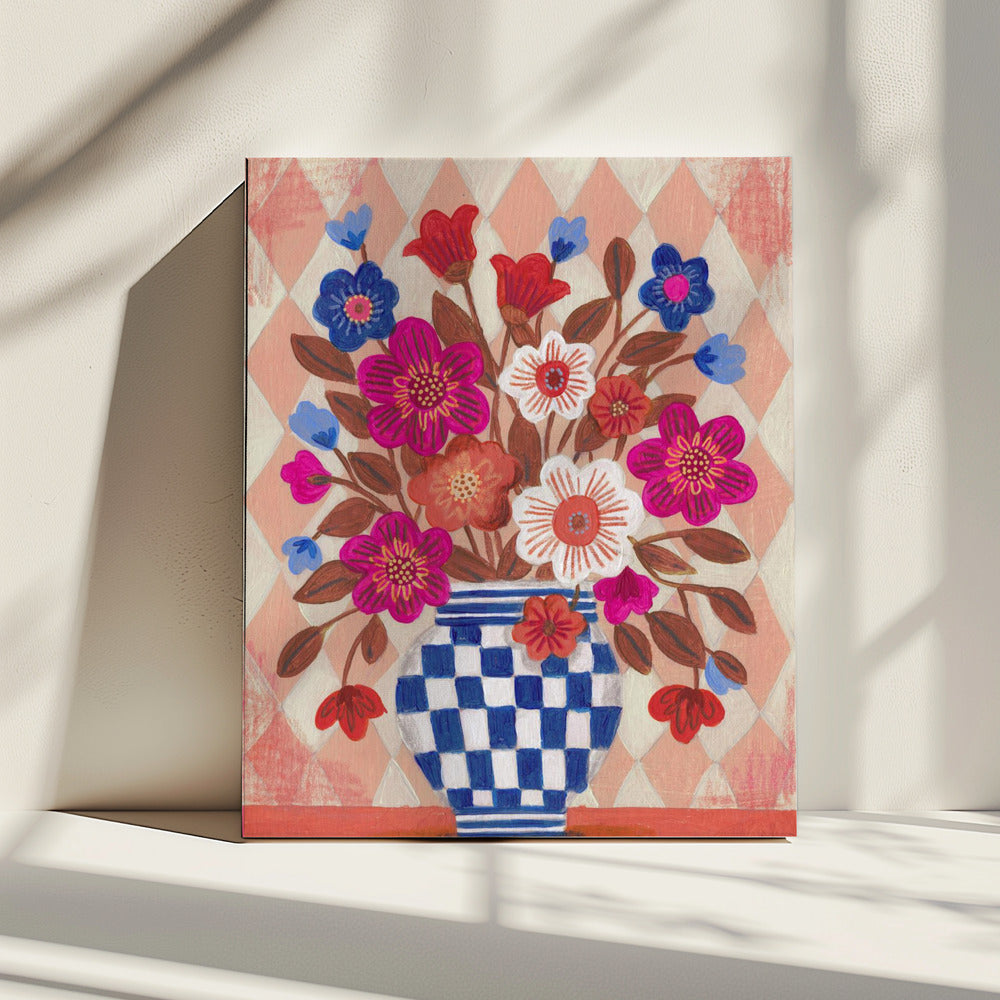 Vaasbloemen Helder & Blauw | Canvas