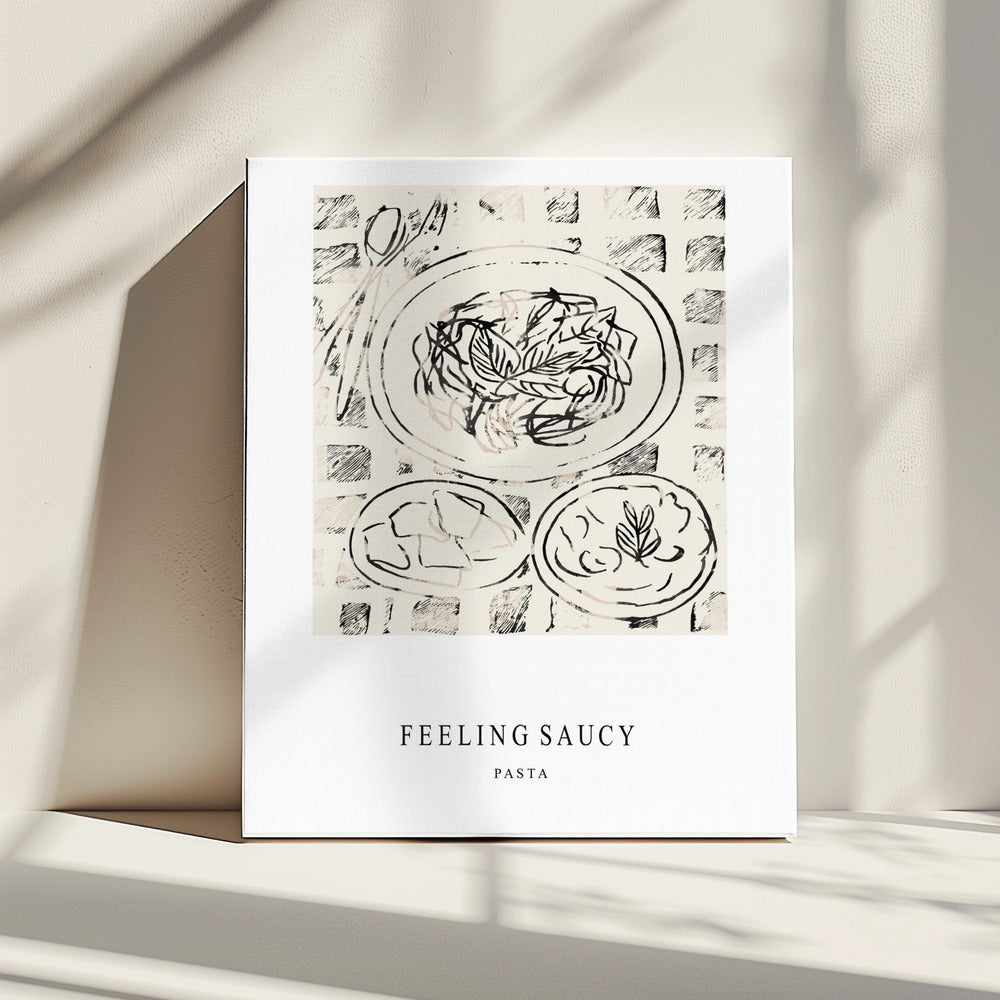 Illustratie van een pastagerecht | Canvas