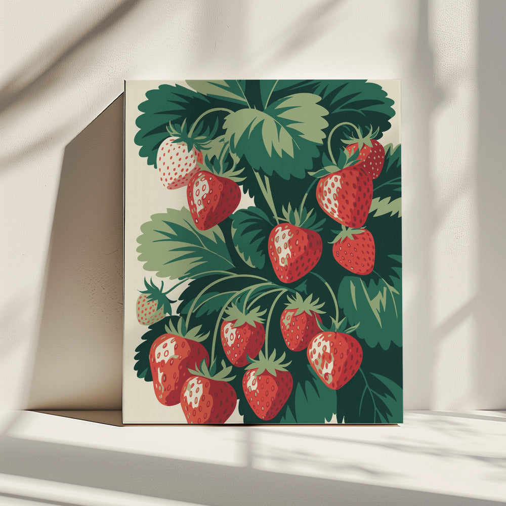 Sappige Aardbeiengenot | Canvas