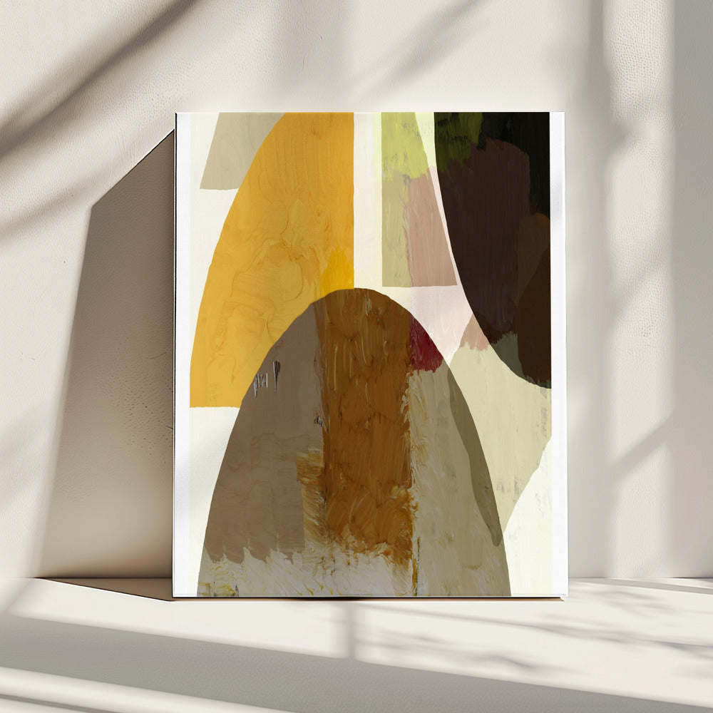 Gedurfde geometrische vormen in aardse tinten | Canvas