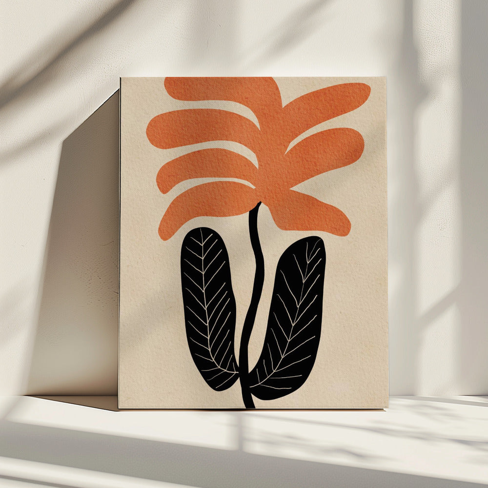 Oranje bloem | Canvas