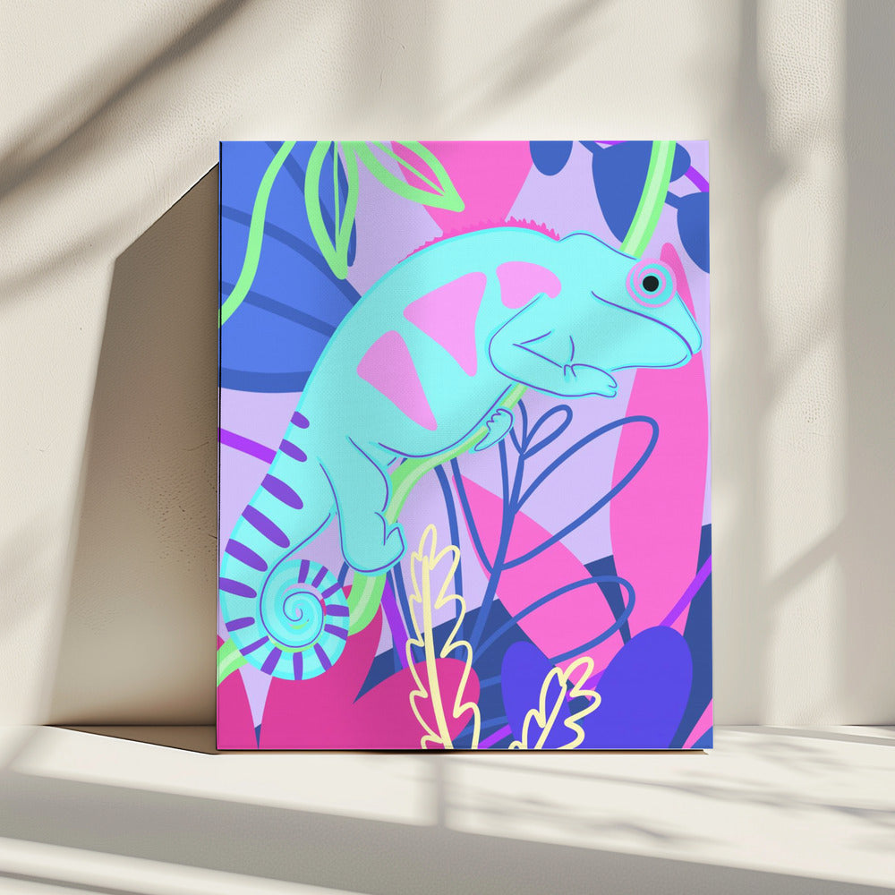 Kleurrijke Kameleon | Canvas